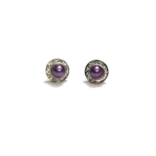 Anokhi Ada Fancy Small Round Stud Earrings for Girls ( Purple, AS-06A )