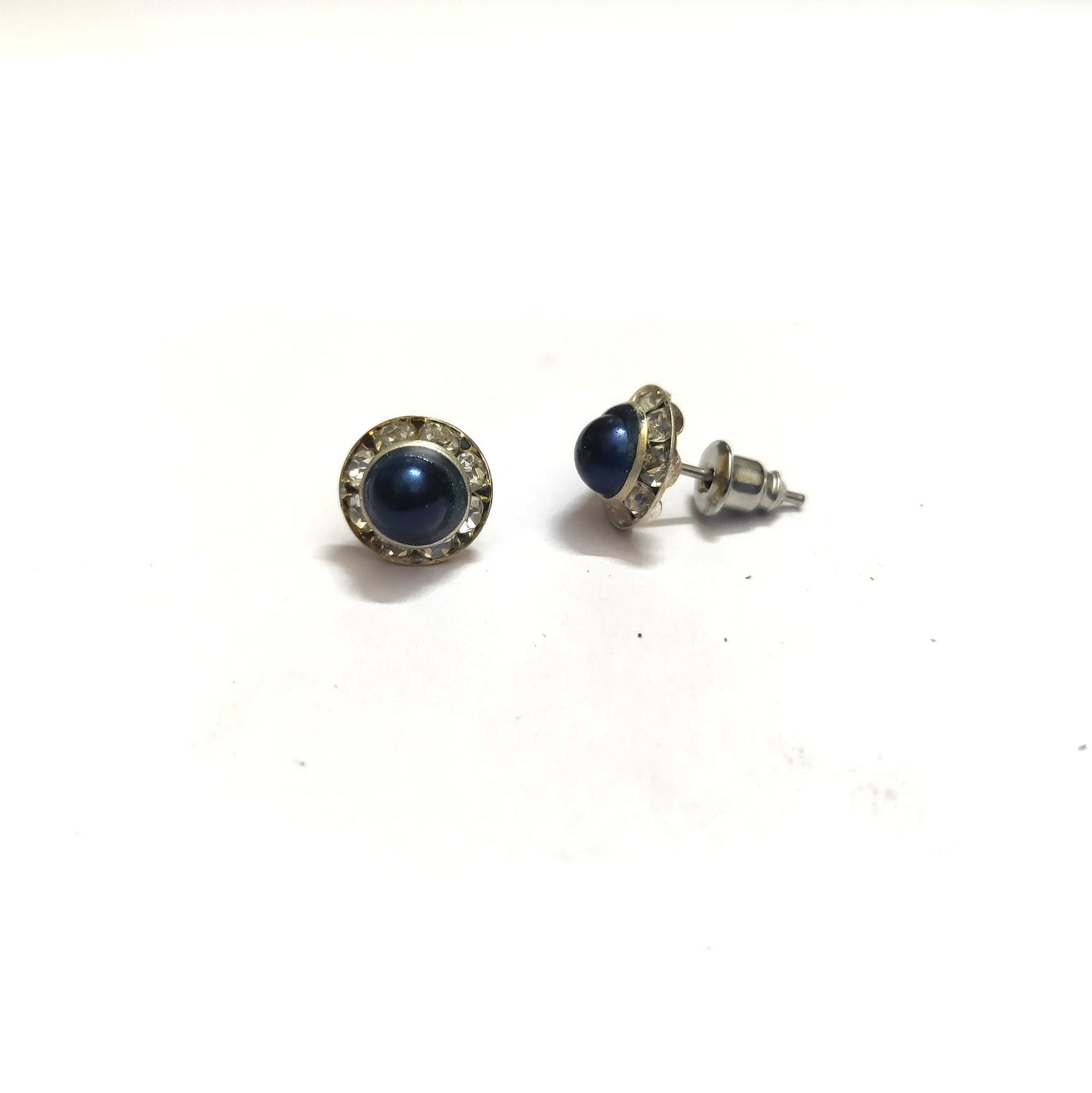 Anokhi Ada Fancy Small Round Stud Earrings for Girls ( Navy Blue, AS-06B )