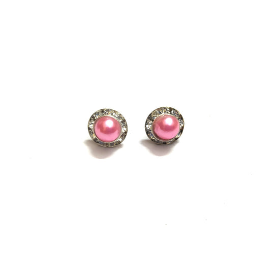 Anokhi Ada Fancy Small Round Stud Earrings for Girls ( Pink, AS-06C )