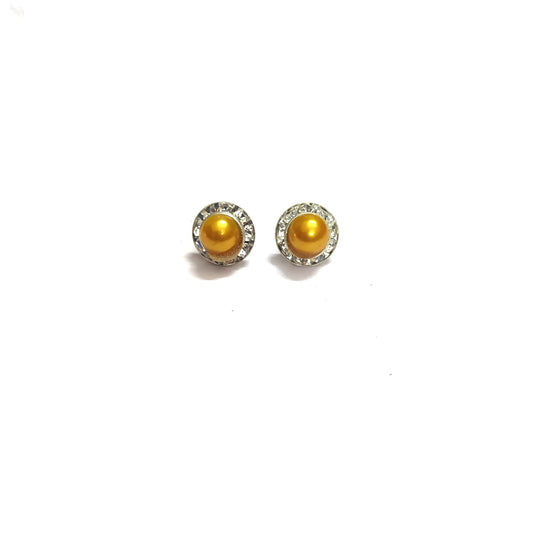 Anokhi Ada Fancy Small Round Stud Earrings for Girls ( Yellow, AS-06D )