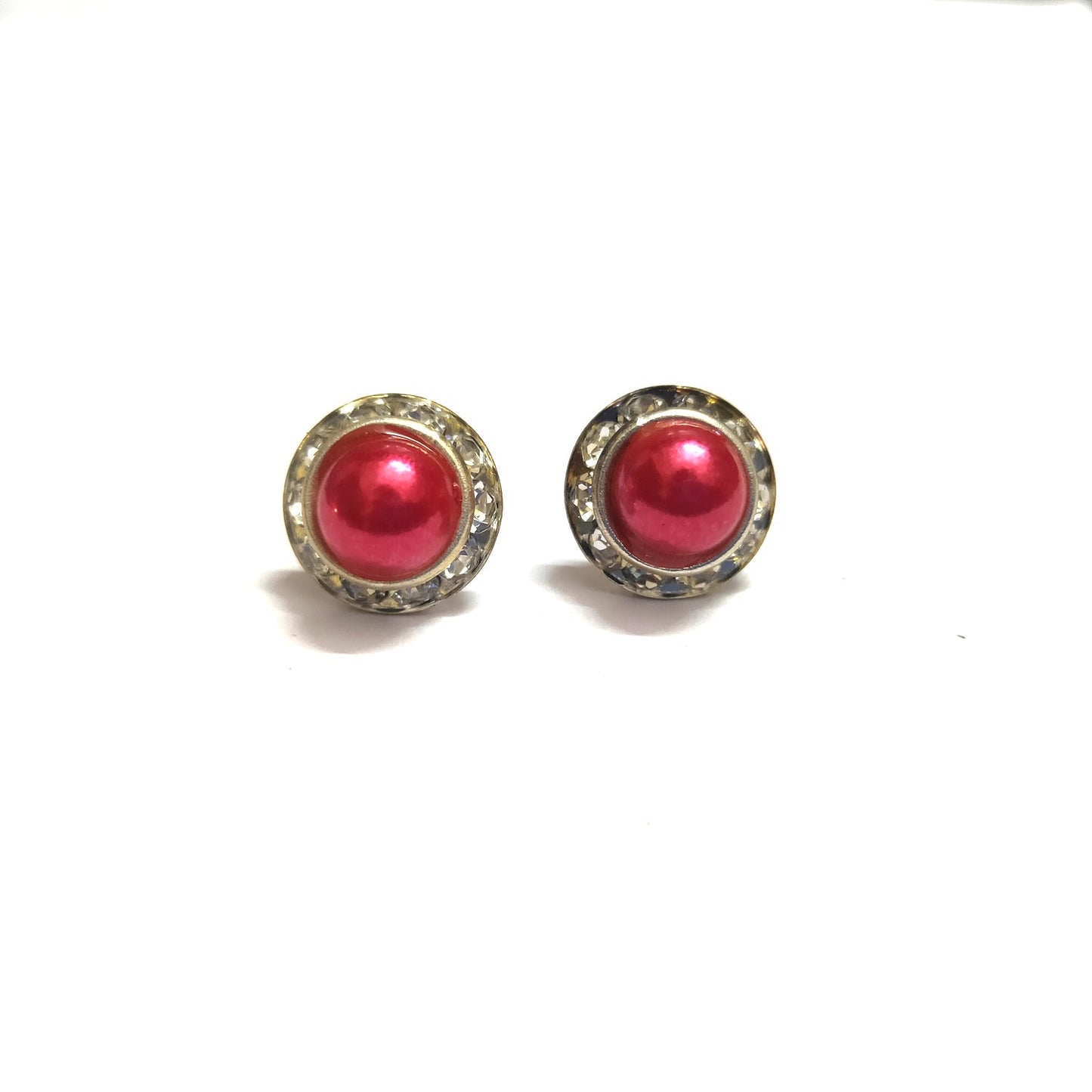 Anokhi Ada Fancy Small Round Stud Earrings for Girls ( Red, AS-06E )