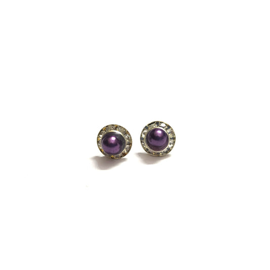 Anokhi Ada Fancy Small Round Stud Earrings for Girls ( Purple, AS-06H )