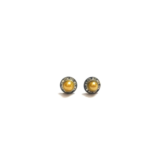 Anokhi Ada Fancy Small Round Stud Earrings for Girls ( Yellow, AS-06M )