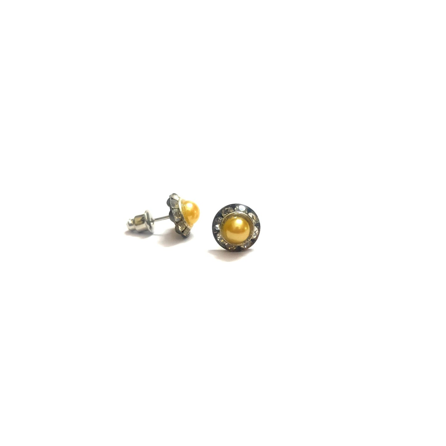 Anokhi Ada Fancy Small Round Stud Earrings for Girls ( Yellow, AS-06M )
