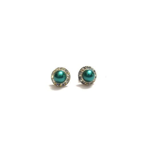 Anokhi Ada Fancy Small Round Stud Earrings for Girls ( Green, AS-06N )