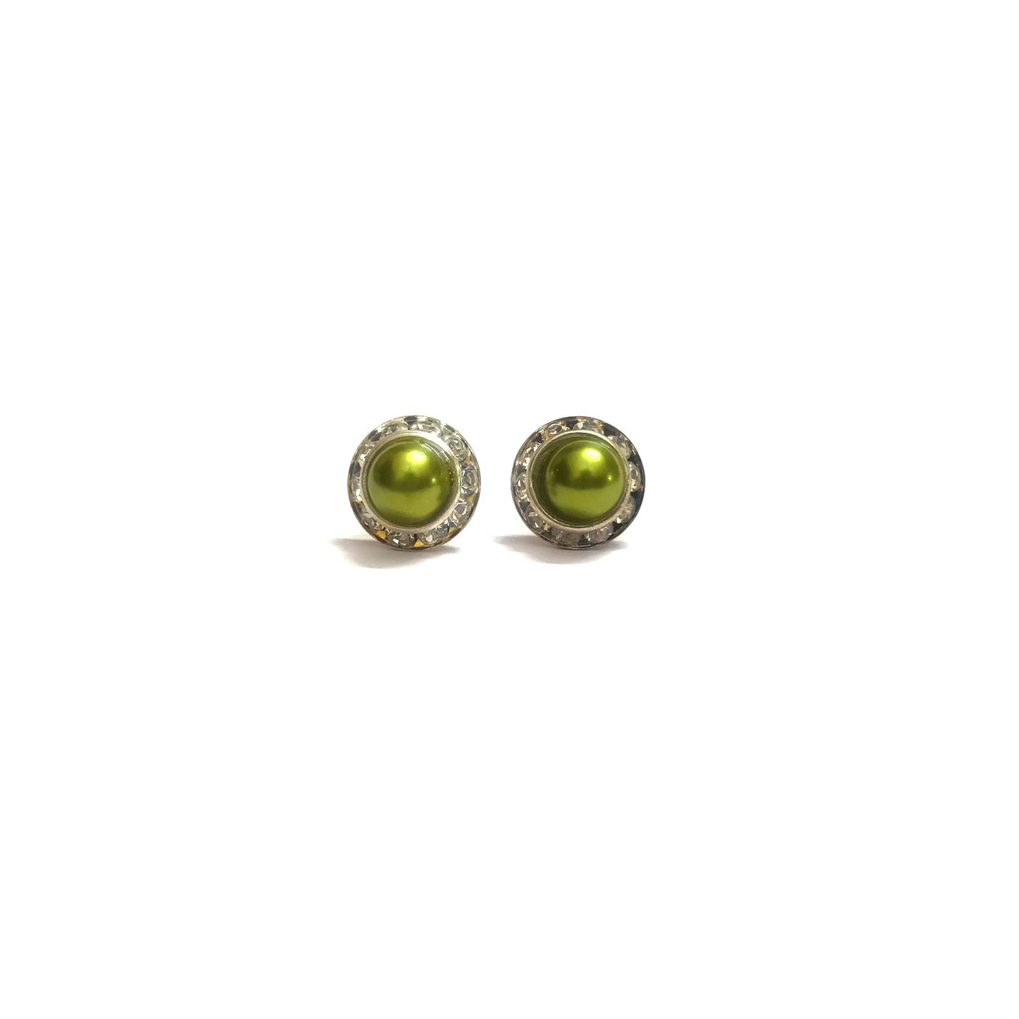 Anokhi Ada Fancy Small Round Stud Earrings for Girls ( Green, AS-06O )