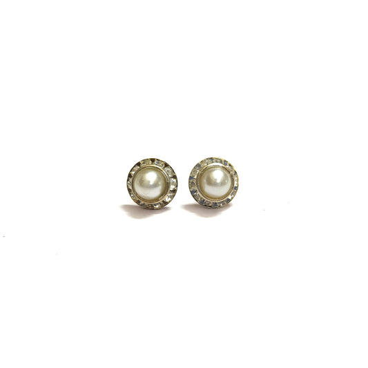 Anokhi Ada Fancy Small Round Stud Earrings for Girls ( White, AS-06R )