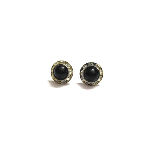 Anokhi Ada Fancy Small Round Stud Earrings for Girls ( Black, AS-06T )