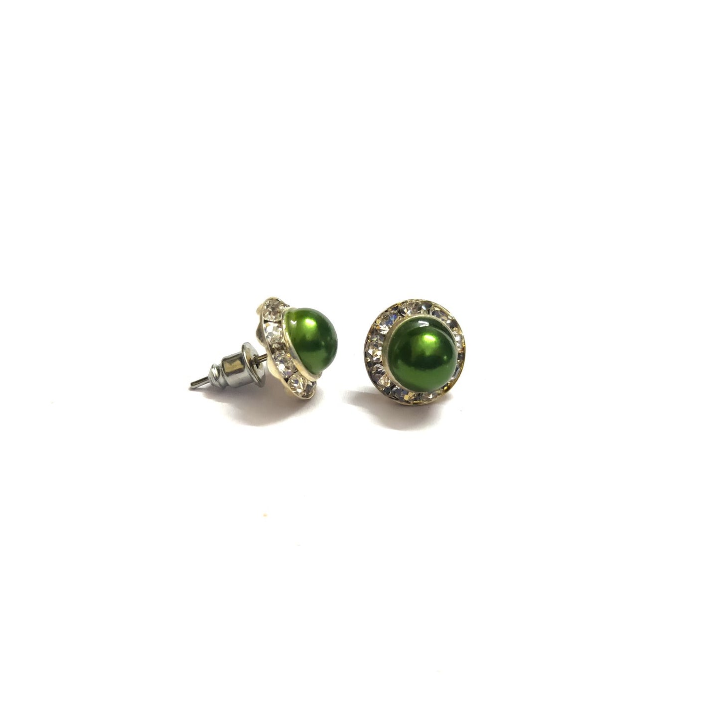 Anokhi Ada Fancy Small Round Stud Earrings for Girls (Green, AS-06j )