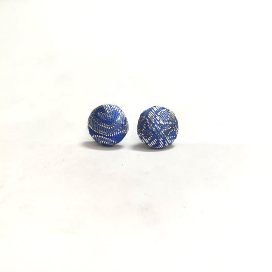 Anokhi Ada Fancy Small Round Stud Earrings for Girls ( Blue, AS-08D )