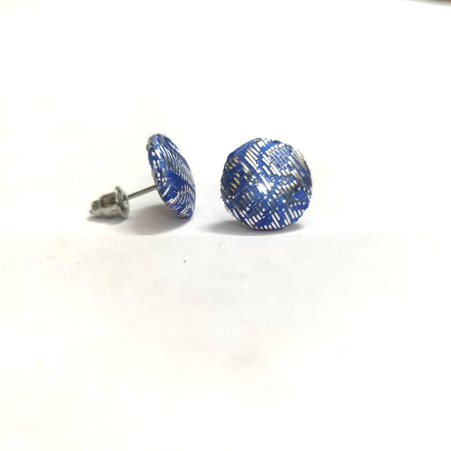 Anokhi Ada Fancy Small Round Stud Earrings for Girls ( Blue, AS-08D )