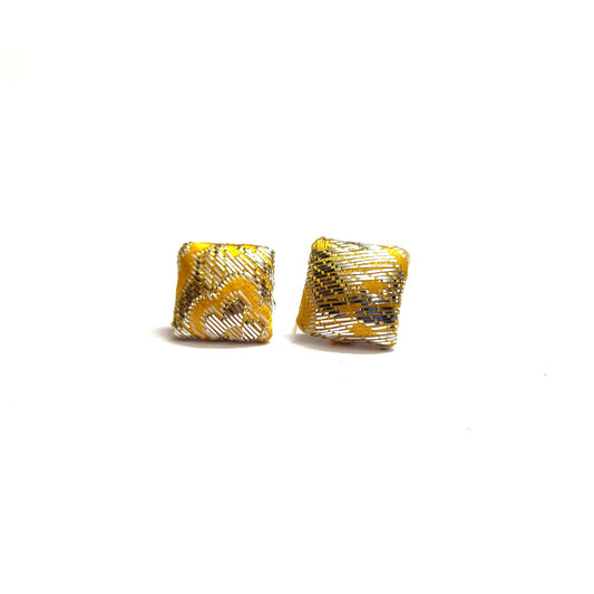 Anokhi Ada Fancy Small Square Shaped Stud Earrings for Girls ( Yellow, AS-09B )