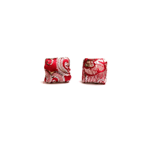 Anokhi Ada Fancy Small Square Shaped Stud Earrings for Girls ( Red, AS-09C )