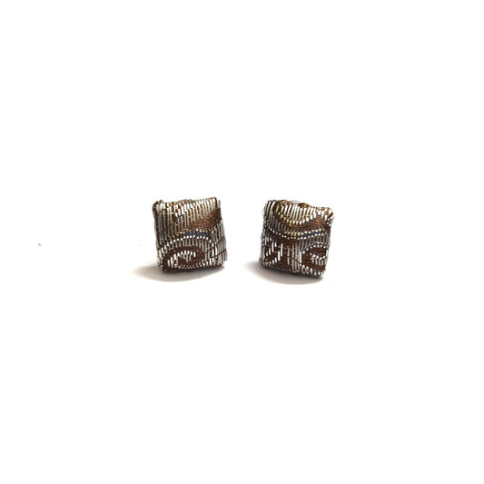 Anokhi Ada Fancy Small Square Shaped Stud Earrings for Girls ( Brown, AS-09E )