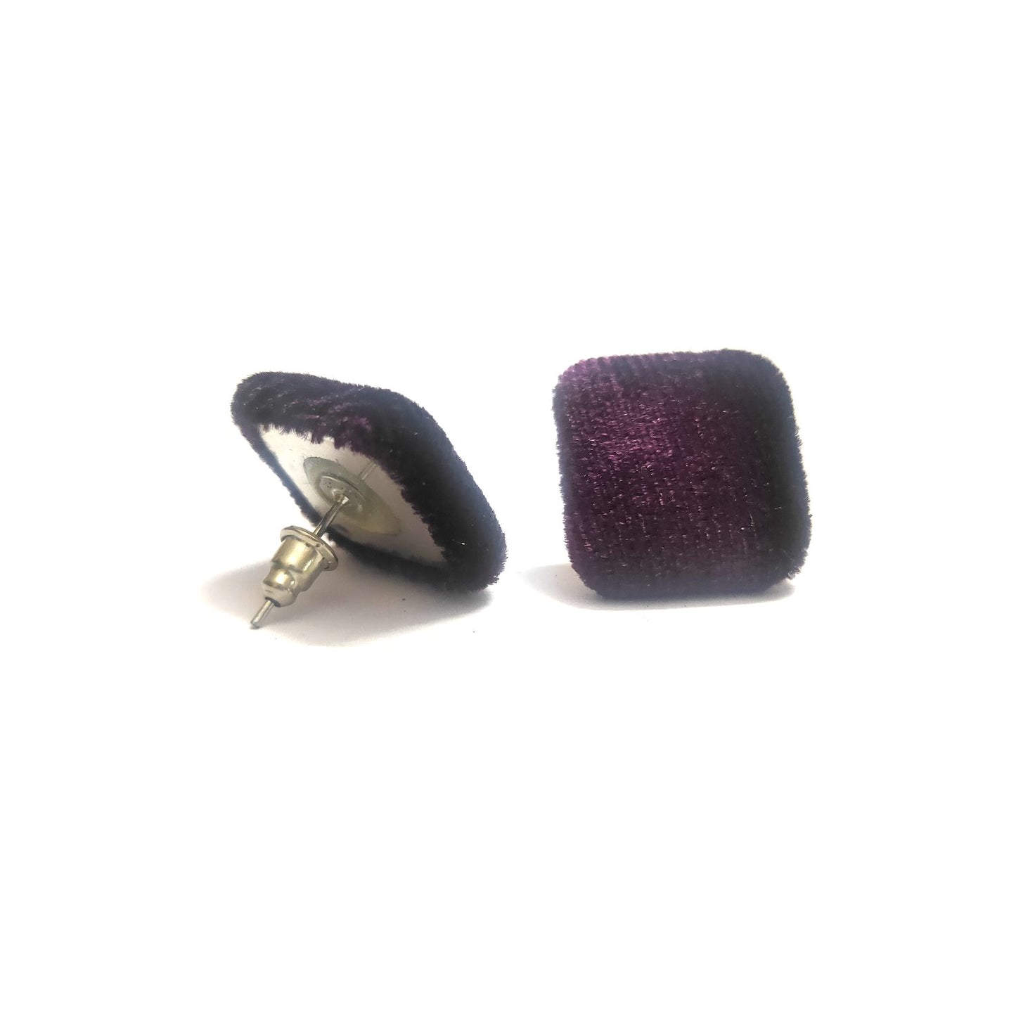 Anokhi Ada Fancy Velvet Square Shaped Stud Earrings for Girls ( Purple, AS-10C )
