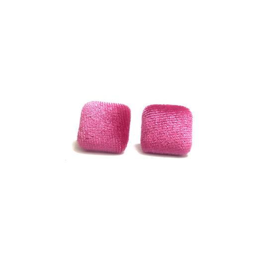 Anokhi Ada Fancy Velvet Square Shaped Stud Earrings for Girls ( Pink, AS-10F )