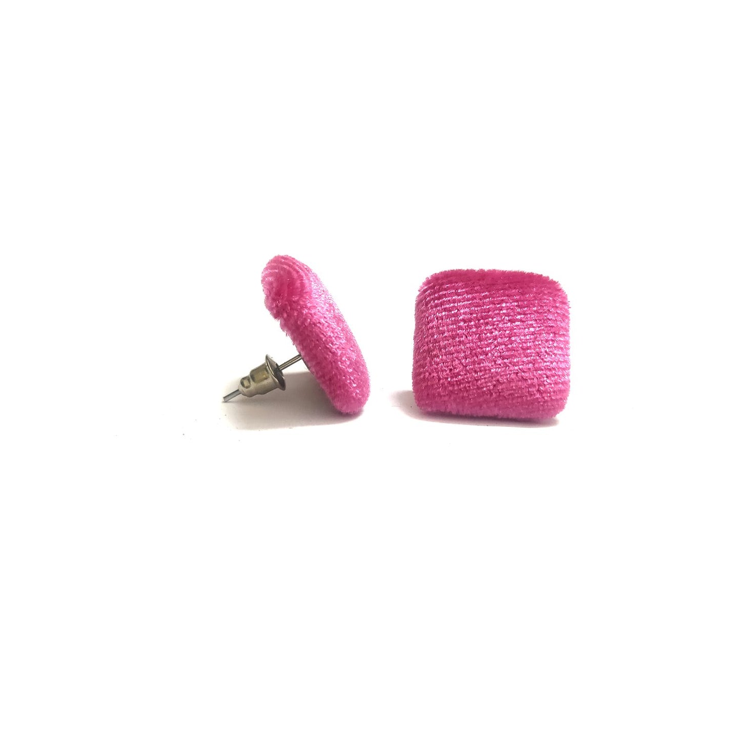 Anokhi Ada Fancy Velvet Square Shaped Stud Earrings for Girls ( Pink, AS-10F )