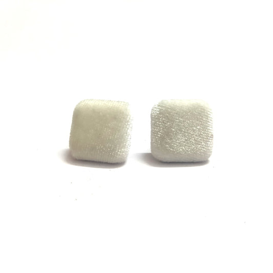 Anokhi Ada Fancy Velvet Square Shaped Stud Earrings for Girls ( White, AS-10H )