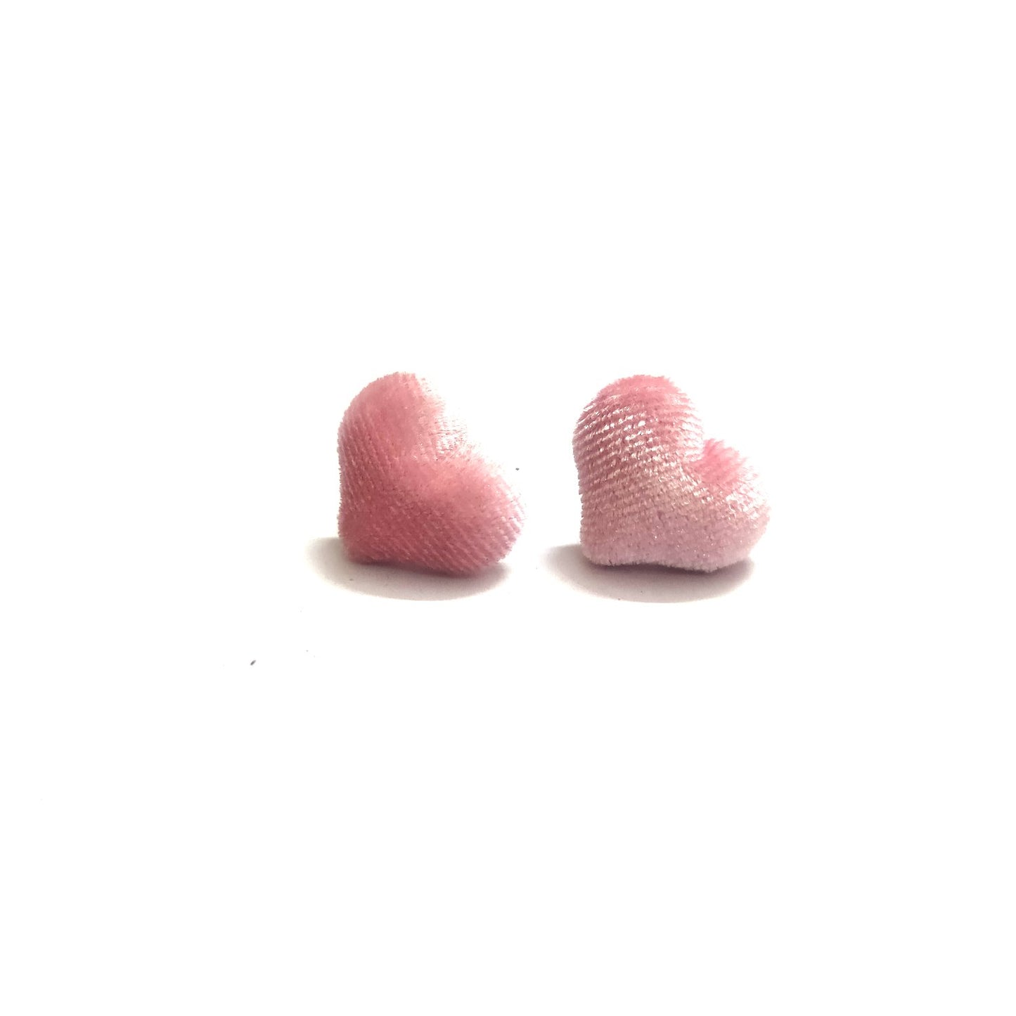 Anokhi Ada Fancy Velvet Heart Shaped Stud Earrings for Girls ( Baby Pink, AS-11F )