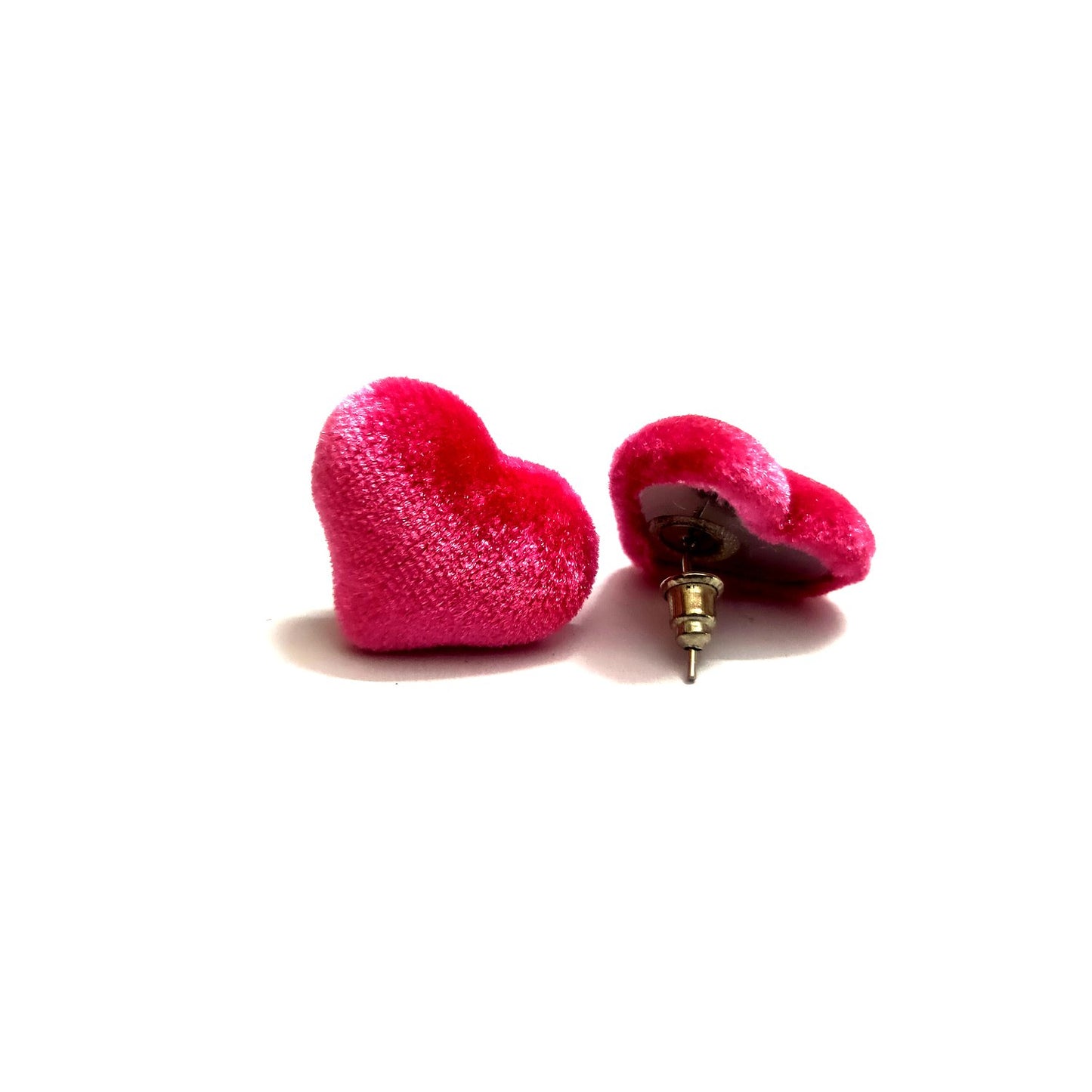 Anokhi Ada Fancy Velvet Heart Shaped Stud Earrings for Girls ( Pink, AS-11G )