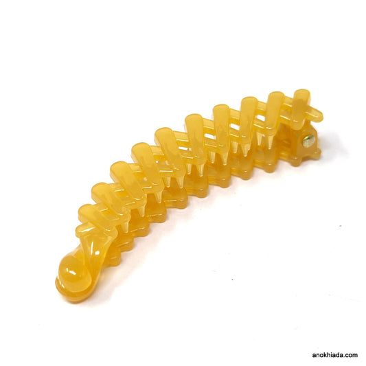 Translucent Zig-Zag Design Small Banana Hair Clip for Girls & Woman (98-13E Banana Hair Clips)