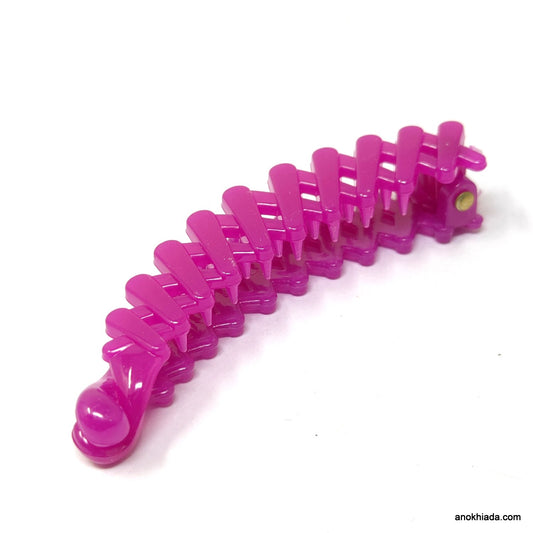 Translucent Zig-Zag Design Small Banana Hair Clip for Girls & Woman (98-13F Banana Hair Clips)