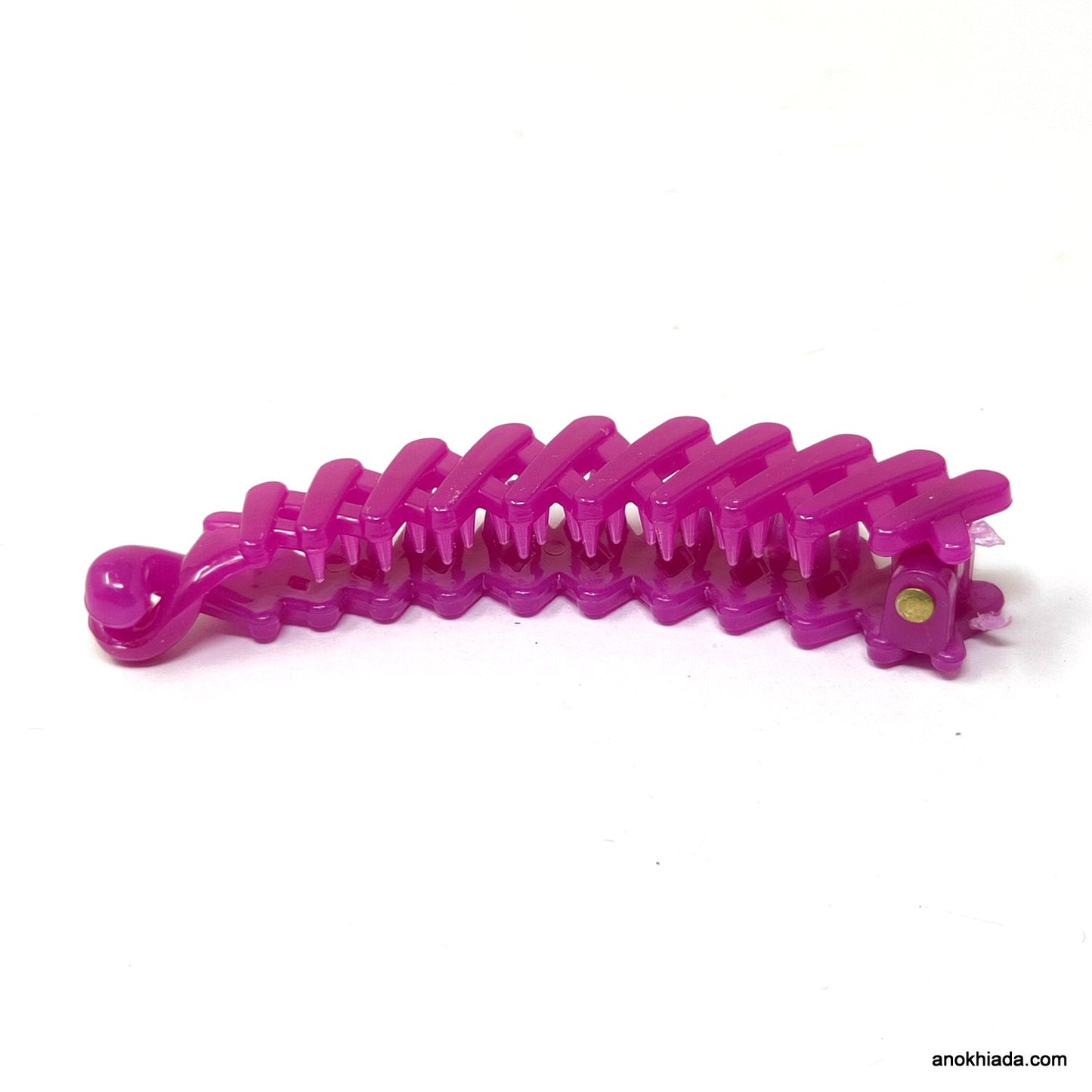 Translucent Zig-Zag Design Small Banana Hair Clip for Girls & Woman (98-13F Banana Hair Clips)