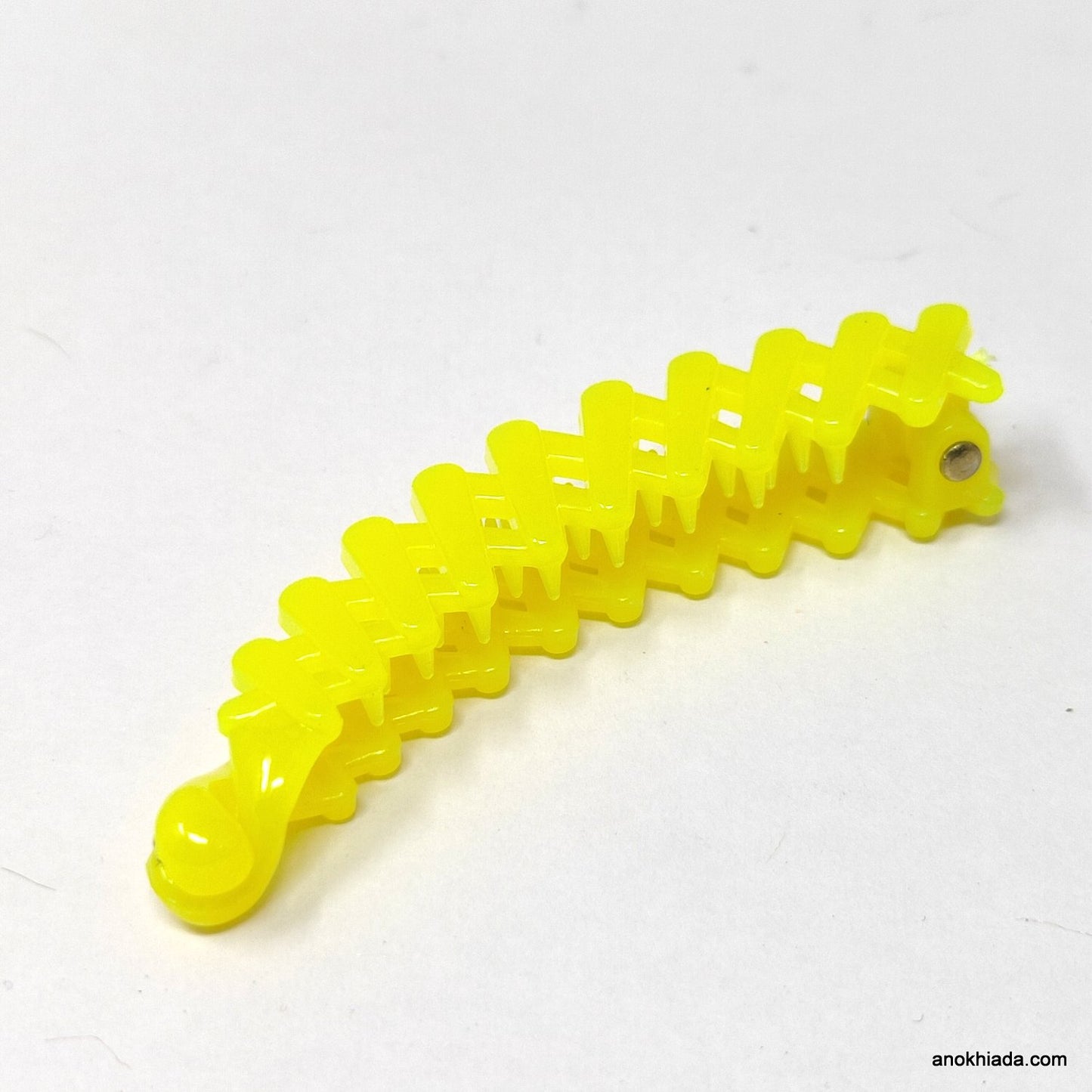 Translucent Zig-Zag Design Small Banana Hair Clip for Girls & Woman (98-13L Banana Hair Clips)