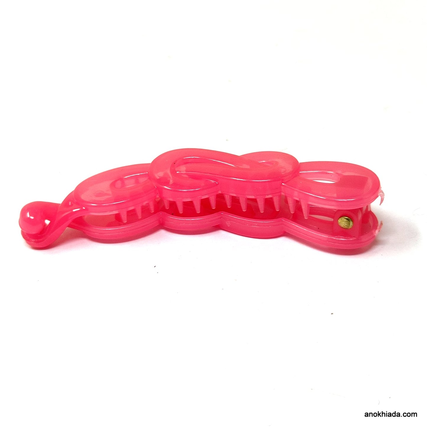 Translucent Infinity Design Small Light Pink Banana Hair Clip for Girls & Woman (98-14J Banana Hair Clips)