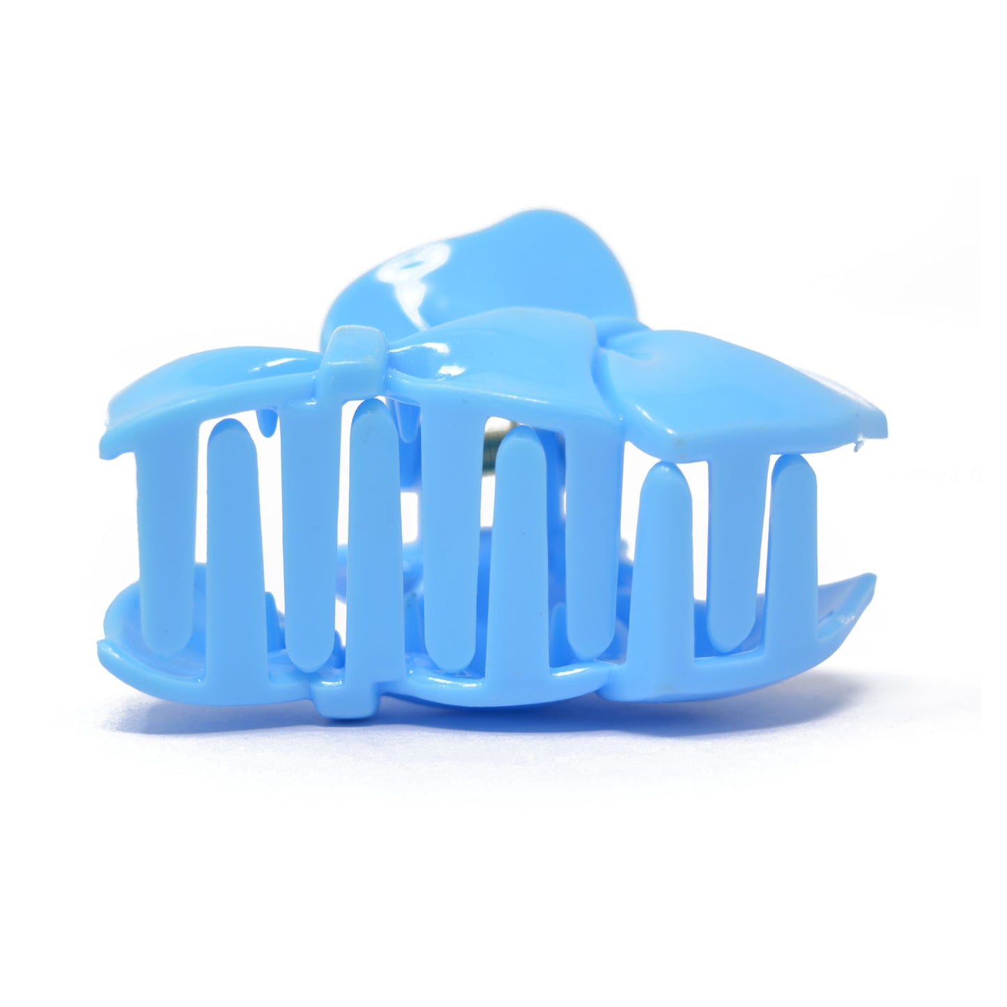Double Bow Plastic Hair Claw (Blue) - 011