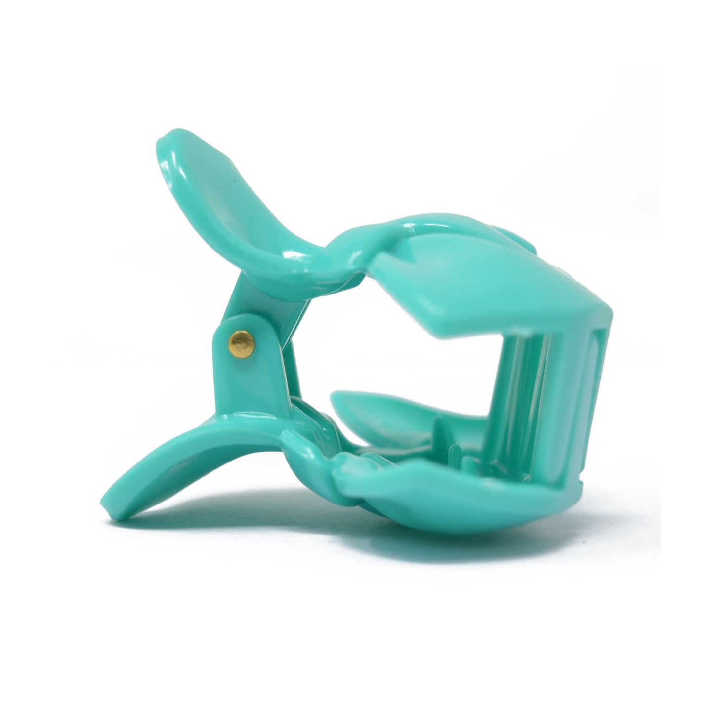 Double Bow Plastic Hair Claw (Turquoise) - 014
