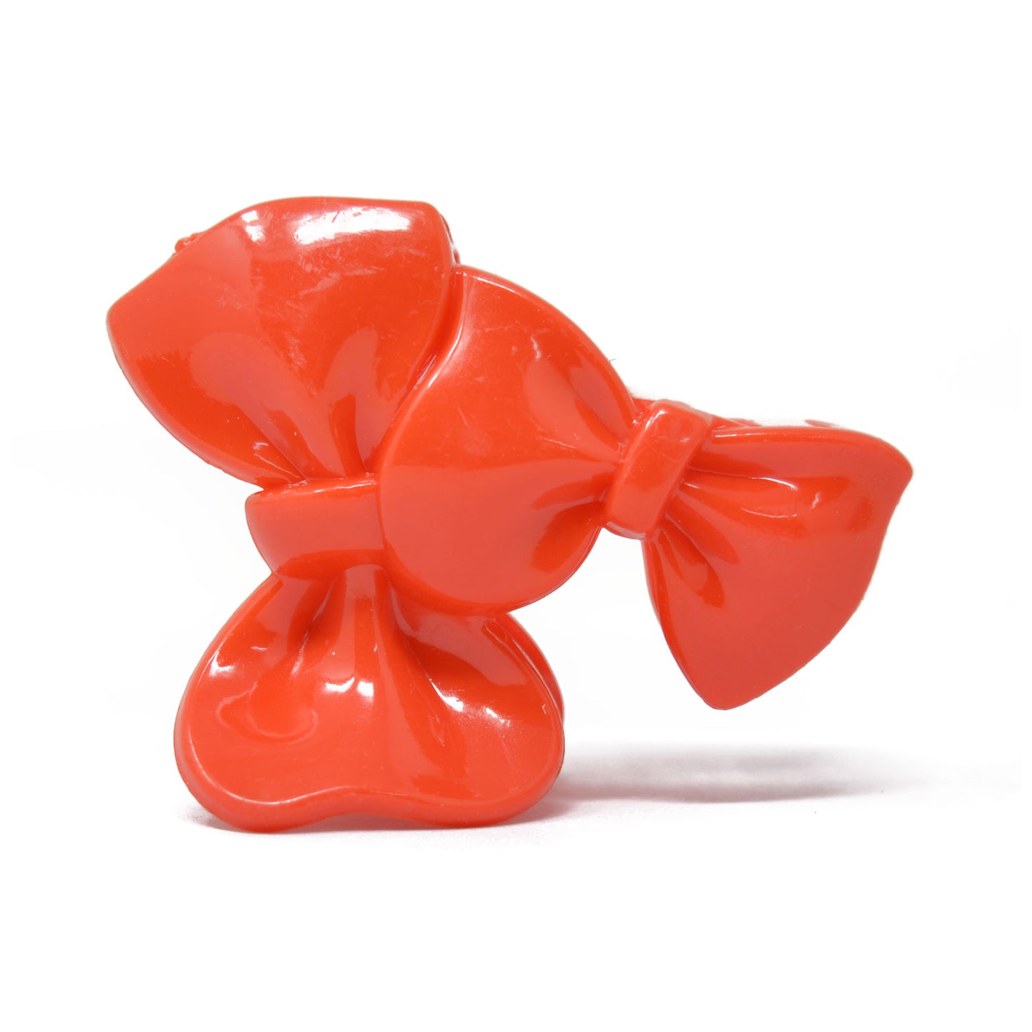 Double Bow Plastic Hair Claw (Red) - 017