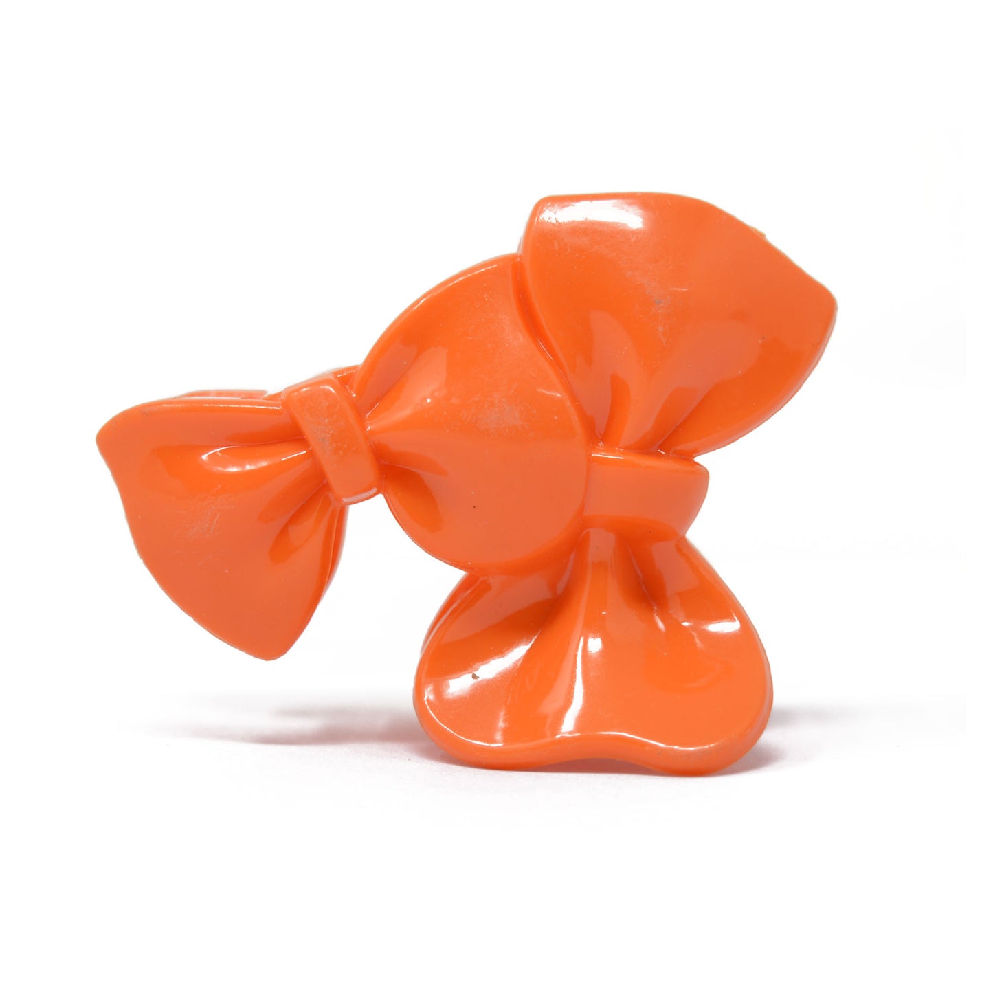 Double Bow Plastic Hair Claw (Orange) - 018