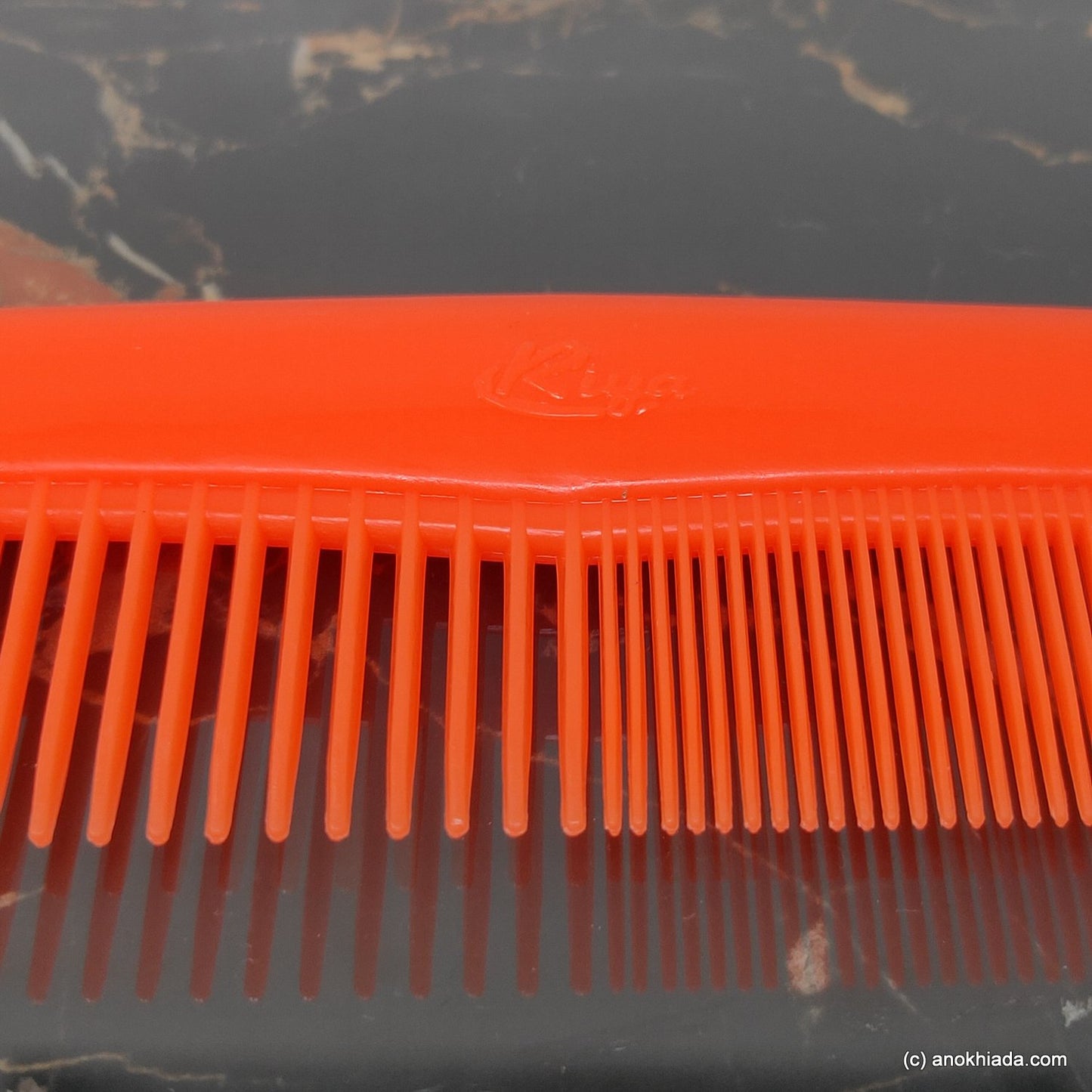 Anokhi Ada Plastic Comb, 9-inch, Dark Orange (Comb-014)