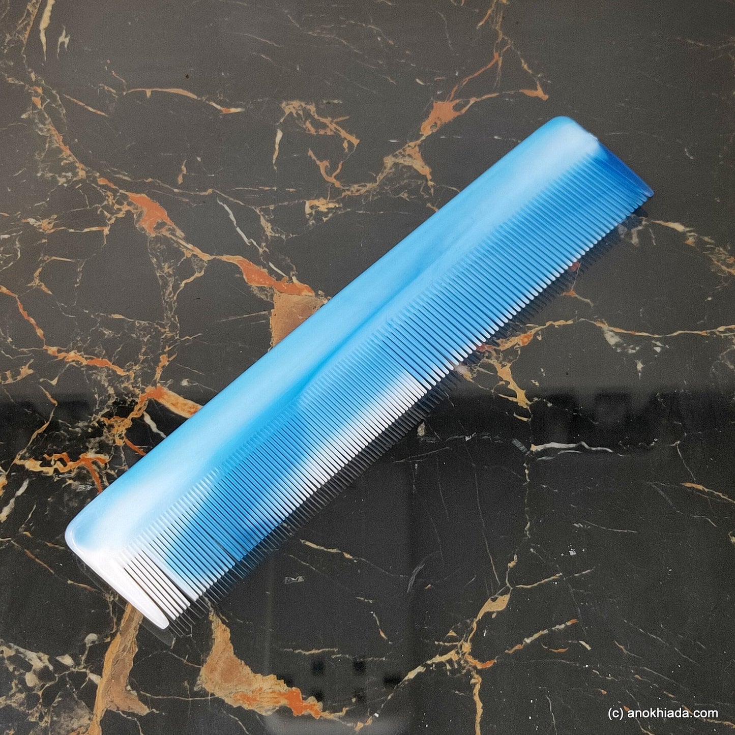 Anokhi Ada Plastic Translucent Comb, 9-inch, Blue (Comb-032)