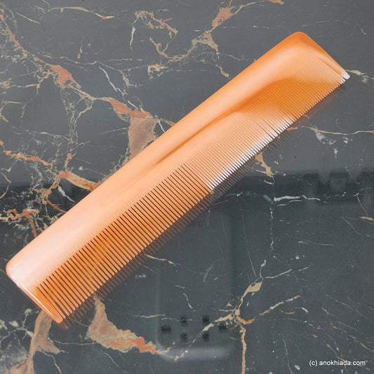 Anokhi Ada Plastic Translucent Comb, 9-inch, Orange (Comb-033)