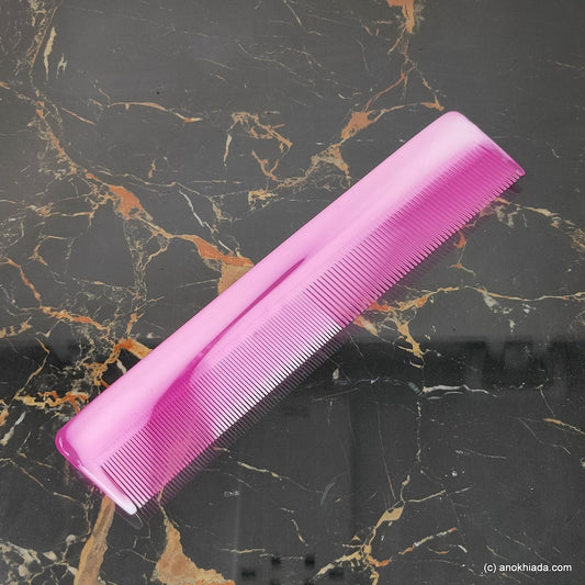 Anokhi Ada Plastic Translucent Comb, 9-inch, Pink (Comb-035)
