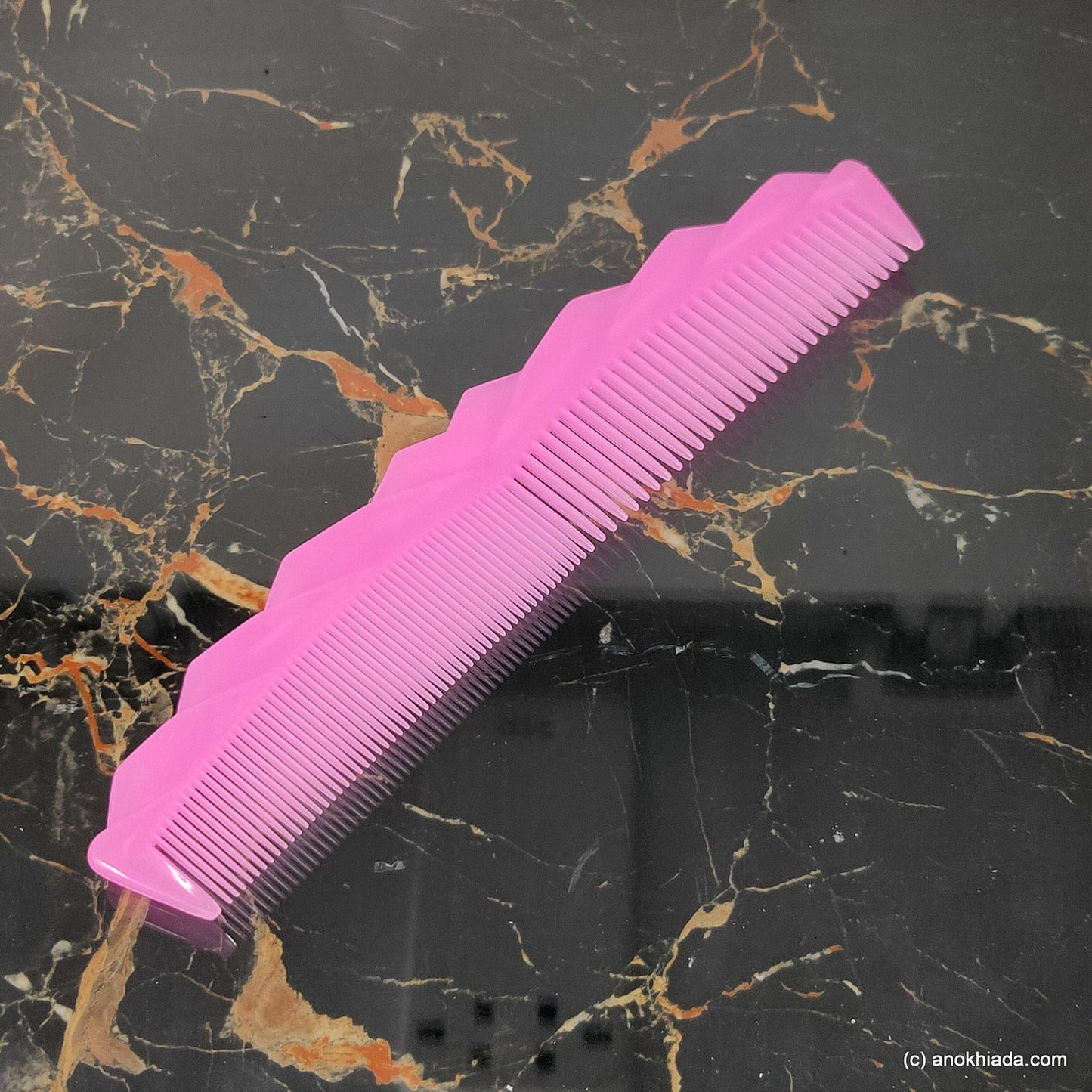 Anokhi Ada Plastic Translucent Comb, 9-inch, Pink (Comb-038)