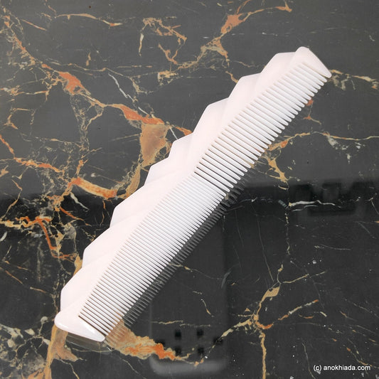 Anokhi Ada Plastic Translucent Comb, 9-inch, White (Comb-040)