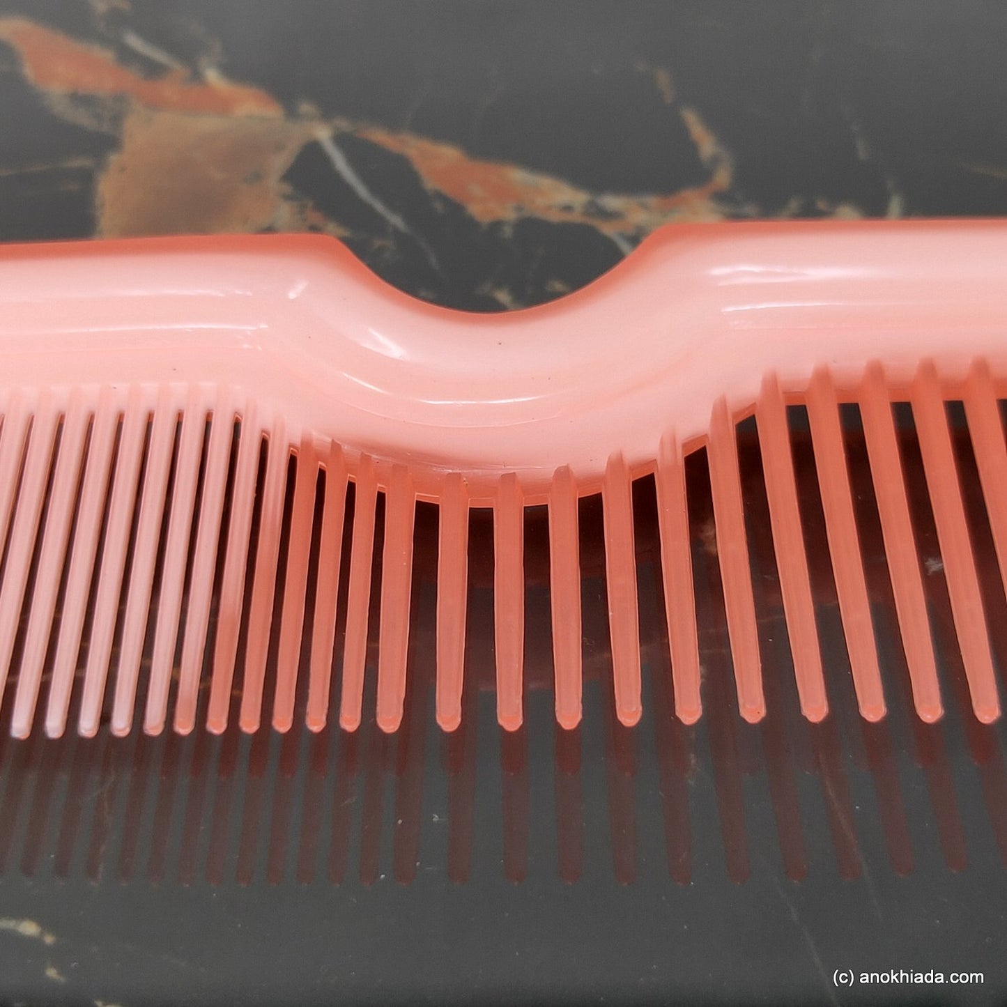 Anokhi Ada Plastic Translucent Comb, 9-inch, Orange (Comb-044)
