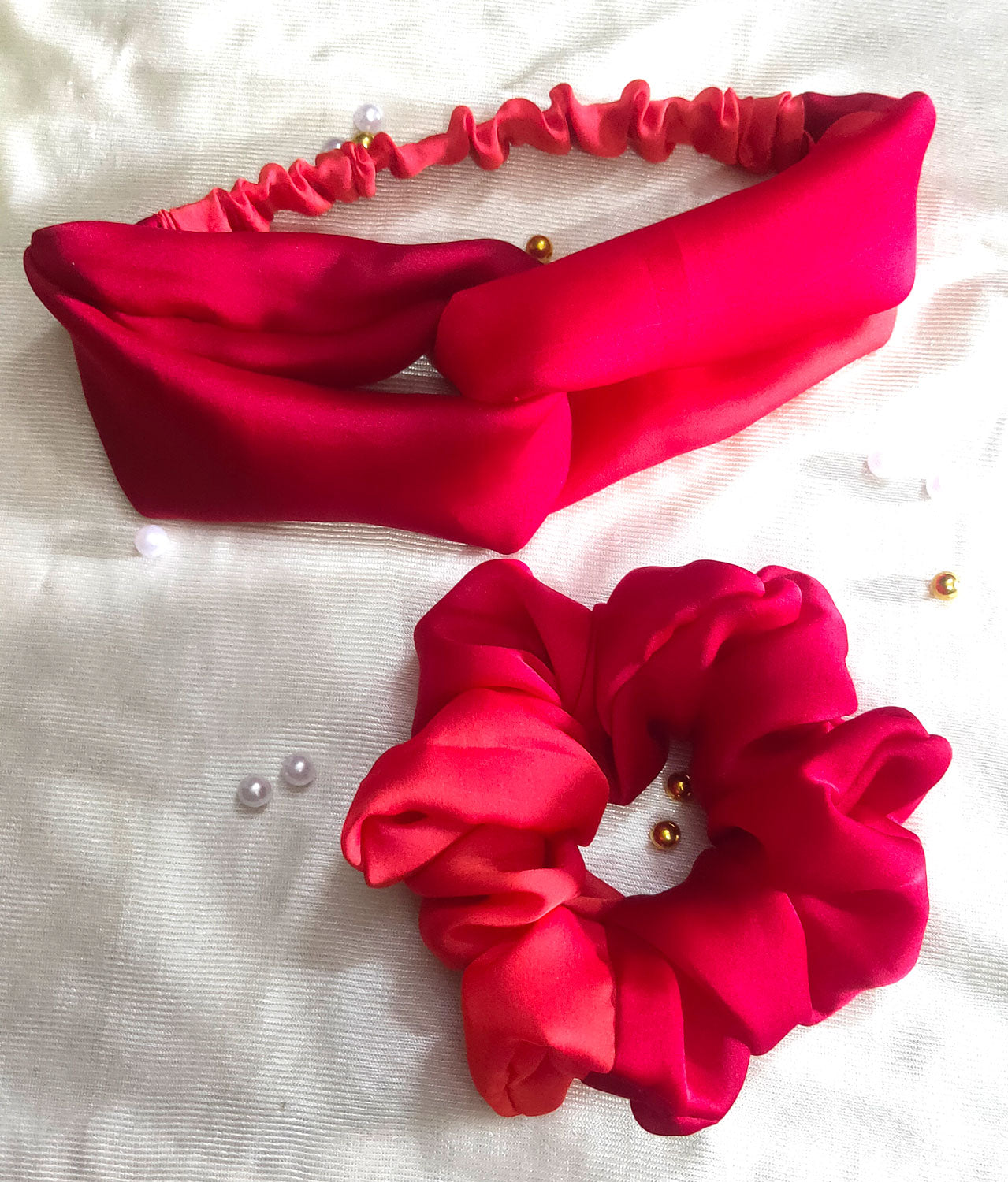 Crimronze Scrunchie and Headband Combo (21-01)