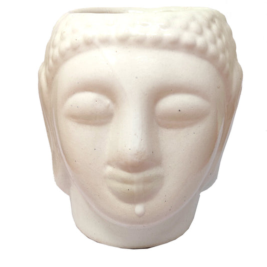 Anokhi Ada Buddha Ceramic Planters Pots for Home Decoration ( White, DA-001)