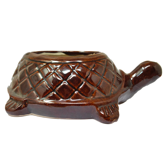 Anokhi Ada Turtle Design Ceramic Planters Pots for Home Decoration ( Brown, DA-007)