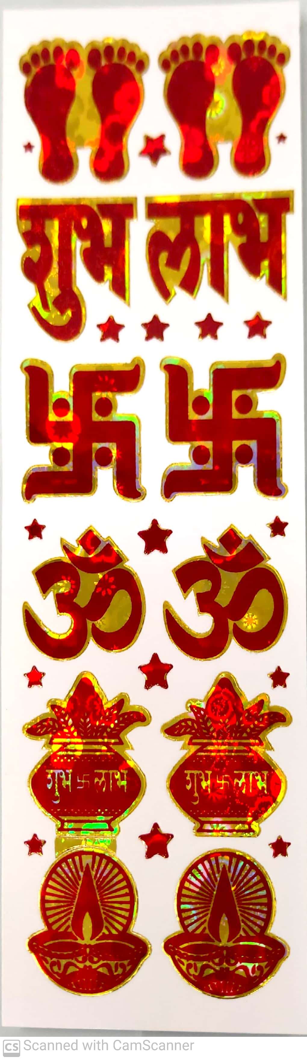 Anokhi Ada Hindu Religious Symbols Sticker  -DB-006