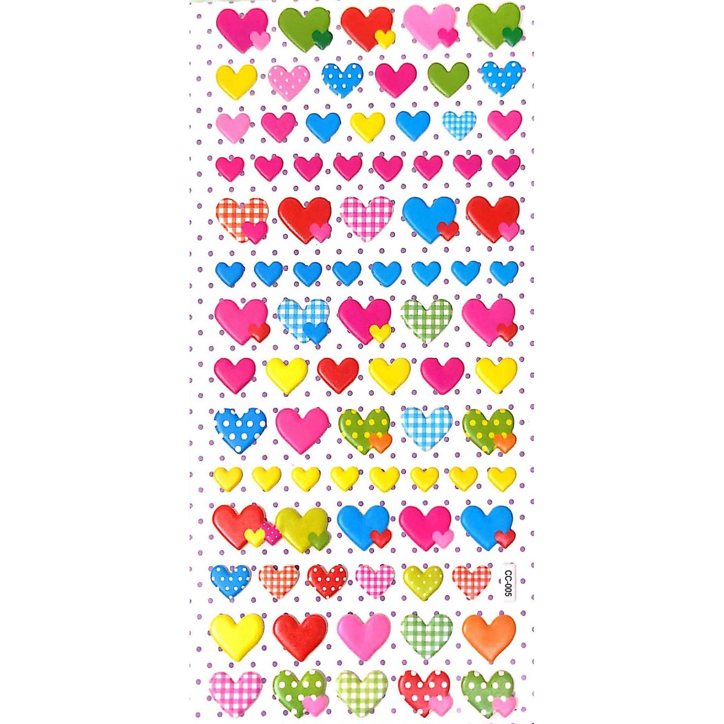 Multi-Colour Hearts Stickers -DB-017