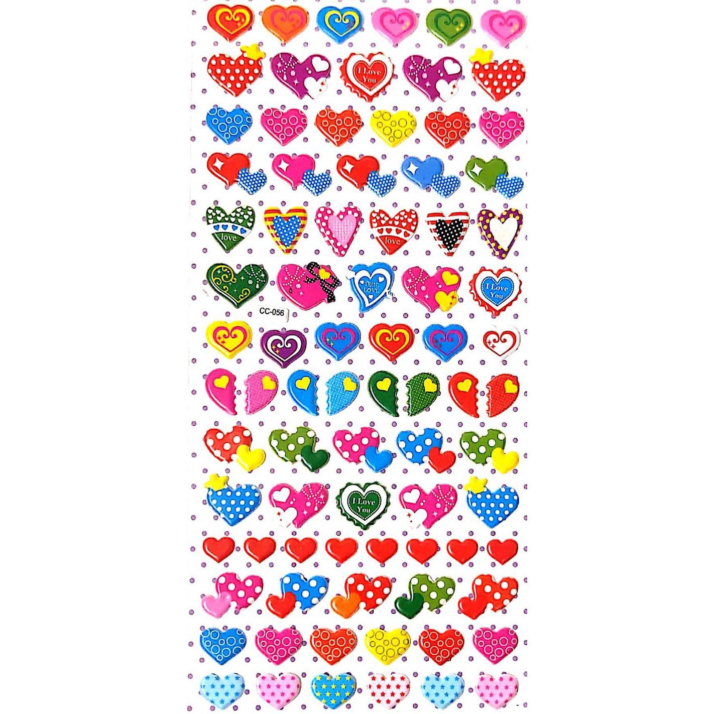 Multi-Colour Hearts Stickers -DB-018