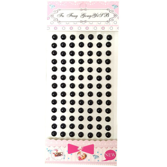 6mm Black Half Pearl Bead Sticker (Pack of 1 sheets, DC-05)