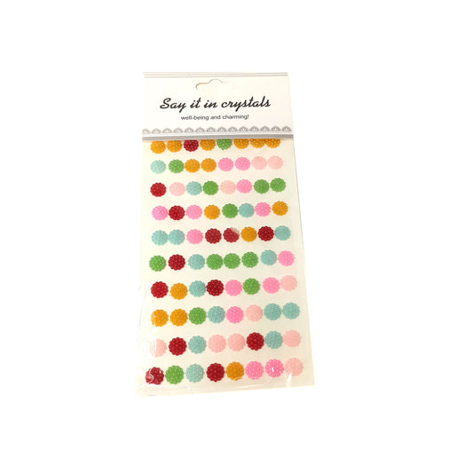 10 mm Half Floral Beads Sticker (Pack of 1 sheets, DC-15)