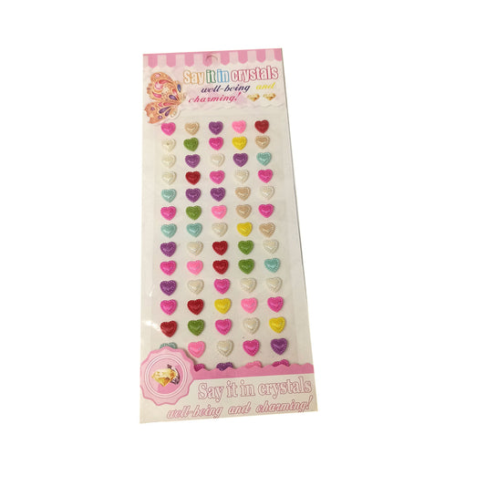 10 mm Half Heart Shaped Beads Sticker (Pack of 1 sheets, DC-17)