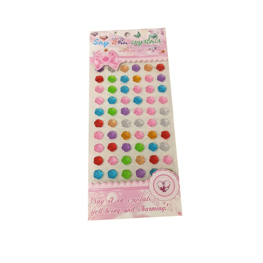 10 mm Half Floral Beads Sticker (Pack of 1 sheets, DC-18)
